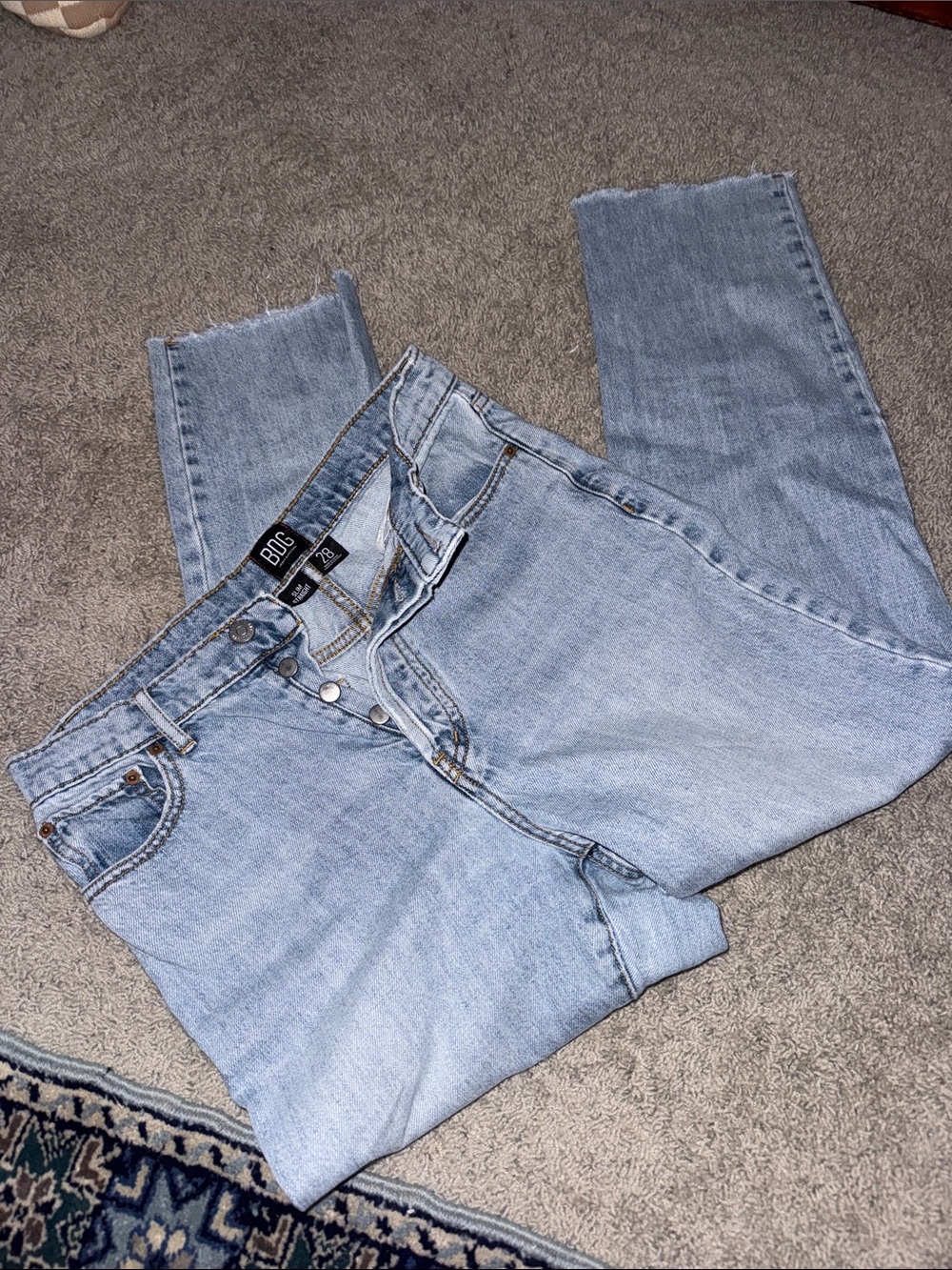 BDG Light Blue High-Rise Straight Jeans